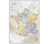Mappa de France 42 x 59 cm - Poster le regioni e i dipartimenti francesi visitati - Maps International + 50 anni di esperienza nella mappatura