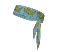 Mappa degli Stati Uniti con icone stampate stampate fasce per la testa cravatta, cravatta ninja karate, fasce per il sudore atletiche, fascia per la testa per allenamento traspirante