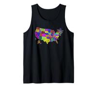 Mappa degli Stati Uniti d'America CAPITOLI di Stato USA Canotta