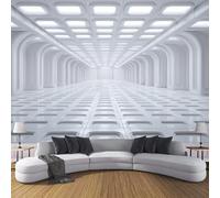 Mappa Del Corridoio Tecnologico Carta Da Parati - Stile Minimalista Moderno Adesivo Tessuto Di Seta Murale,Per Camera Da Letto Soggiorno Sala Da Pranzo 150L × 105A cm,Bianco