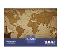 Mappa del mondo 1000 Pezzi Pelle di pecora disegnata a mano Puzzle Cartone Resistente Per Famiglia, Stimolante Sfida, Regalo Natale Originale Immagini Vibranti Premium 52x38cm/1000pcs