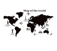 Mappa del mondo Adesivo da Parete Mappamondo Globo Lavagna 102cm PVC + Gessetti