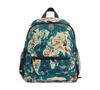 Mappa Del Mondo Animale In Stile Europeo Zaino per Bambini Borsa a Tracolla Zainetti Per Ragazze Ragazzi Bambino Zaini Scuole Viaggi Sportivo per 2-7 età