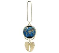 Mappa del mondo Auto Appeso Ornamento Specchio Retrovisore Pendente Carino Specchio Auto Decorazione Estetica Divertente Ciondolo Auto Charms Regali per Uomini Donne Stile Oro