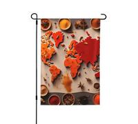 Mappa del mondo composta da bandiere decorative per esterni, decorazione da giardino su entrambi i lati per tutte le stagioni e le vacanze