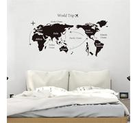Mappa del mondo Creativa Nera Decalcomanie da Parete Decorazione Casa Soggiorno Camera da letto Decalcomanie in vinile Carta da parati Decalcomania
