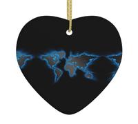 Mappa del mondo da appendere in ceramica a forma di cuore cartello da parete placca regalo amici felice natale regali casa dector