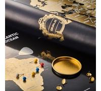 Mappa del Mondo da Grattare XL Nero et Oro - Mappamondo Viaggio per Viaggiatori Grattabile - Poster del Mondo Gratta 87x55 cm - Set Completo con Accessori - Scratch off World Map