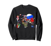 Mappa del Mondo di Countryballs Felpa
