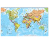 Mappa del mondo di grandi dimensioni - Laminato - 118,9 x 84,1 cm