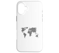 Mappa del mondo fatta di cerchi, motivo geografico mappa Custodia per iPhone 16 Plus