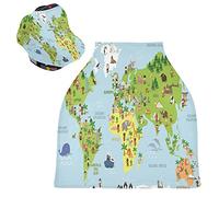 Mappa Del Mondo Passeggino Tettoia Copri Seggiolino Copertura Infermieristica Auto per Bambini per L'Allattamento Al Seno Morbido Traspirante Elastica Tettuccio