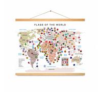 Mappa del Mondo per Bambini con Bandiere, per la cameretta - per imparare
