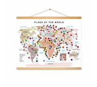 Mappa del Mondo per Bambini con Bandiere, per la cameretta - per imparare
