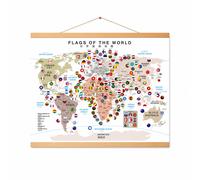 Mappa del Mondo per Bambini con Bandiere, per la cameretta - per imparare