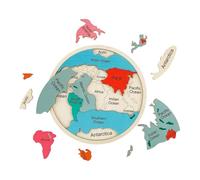 Mappa del Mondo Puzzle per Bambini in Legno con Forme dei Continenti