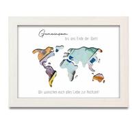 Mappa del mondo regalo di denaro, matrimonio, regali di nozze per sposi, mappa del mondo, regali di denaro, confezione cornice, regalo per luna di miele, regali di nozze per sposi, viaggi, vacanze