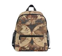 Mappa Del Mondo Terra Beige Zaino per Bambini Borsa a Tracolla Zainetti Per Ragazze Ragazzi Bambino Zaini Scuole Viaggi Sportivo per 2-7 età