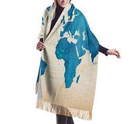 Mappa Del Mondo Vintage Acquerello Vecchio Scialle Moda Foulard Con Nappe Morbido Sciarpe Lunghe Da Donna Elegante Sciarpa Leggero Da Donna