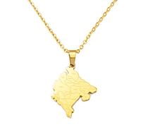 Mappa Del Montenegro Con Nome Di Città Collane Con Ciondolo, Catena Regolabile Con Design Liscio Collana Con Mappa Hip-Hop, Collana Personalizzata Per Tutti I Giorni Amicizia Hip-Hop Gioielli Di M