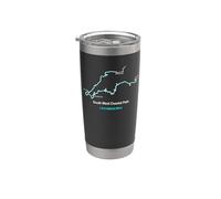 Mappa del percorso di South West Coast Path Trail in Inghilterra Bicchiere termico in acciaio inox doppia parete