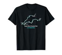 Mappa del Percorso di South West Coast Path Trail in Inghilterra Maglietta