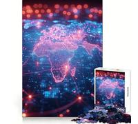 Mappa del pianeta in colori neon, puzzle per ragazzi, 1000 pezzi, gioco divertente e stimolante, decorazione murale con ritagli chiari (38x52cm)