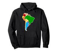 Mappa del Sud America Felpa con Cappuccio