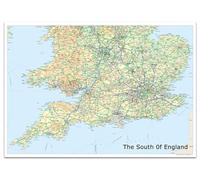 Mappa del Sud dell'Inghilterra - Tiger Moon - Mappa Stradale Glossy Tinta Unita 84.1 x 118.9 cm