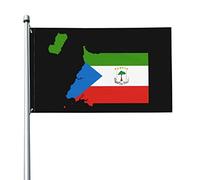 Mappa Del Territorio Della Guinea Equatoriale Bandiera Da Cortile Con 2 Occhielli Bandiere Di Benvenuto Resistente Alle Intemperie Bandiere Da Giardino Per Interni Patio Fattoria 90X150Cm