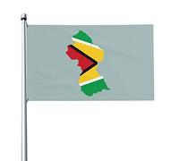 Mappa Del Territorio Della Guyana Garden Flag Resistente Alle Intemperie Bandiere Da Giardino Con 2 Occhielli Bandiere Di Benvenuto Per Fattoria Esterni Interni 90X150Cm