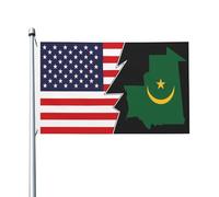 Mappa Del Territorio Della Mauritania E America Bandiera Da Cortile Durevole Bandiere Da Giardino Divertente Garden Flag Per Patio Interni All'Aperto 90X150 Cm