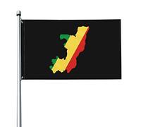 Mappa Del Territorio Della Repubblica Del Congo Bandiere Di Benvenuto Con 2 Occhielli Garden Flag Divertente Bandiere Da Giardino Per Esterni Interni Patio 90X150Cm
