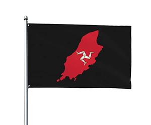Mappa Del Territorio Dell'Isola Di Man Durevole Garden Flag Resistente Alle Intemperie Bandiere Da Giardino Decorazione Per Esterni All'Aperto Interni 90X150Cm