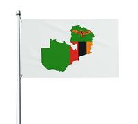 Mappa Del Territorio Dello Zambia Garden Flag Con 2 Occhielli Bandiere Da Giardino Resistente Alle Intemperie Bandiere Di Benvenuto Per Patio Interni Esterni 90X150Cm