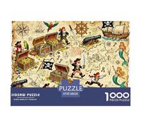 Mappa del tesoro dei pirati Puzzle in Legno Impermeabile Puzzles Da 1000 Pezzi Per Adulti Sfidanti E Rompicapo Puzzle Per Decorazioni Domestiche