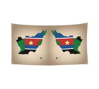 Mappa della bandiera del Sud Sudan con stampa a stella gialla per regali di vacanza, decorazione da appendere per la celebrazione di Natale Halloween Party Yard Sign