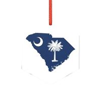 Mappa della bandiera della Carolina del Sud, ornamenti natalizi versatili, trasparenti per albero, decorazione autunnale di Halloween, decorare l'albero di Natale