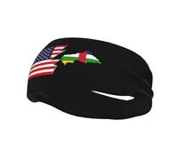 Mappa della bandiera della Repubblica Centrafricana e dell'America Fasce per capelli per uomo e donna, antiscivolo, traspiranti, fascia antisudore sportiva per palestra, basket, yoga