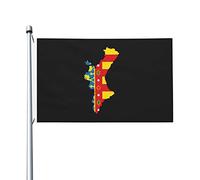 Mappa Della Bandiera Di Valencia Durevole Bandiera Da Cortile Con 2 Occhielli Bandiere Di Benvenuto Decorazione Per All'Aperto Fattoria Patio 90X150Cm