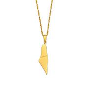 Mappa Della Catena Del Pendente Della Palestina Collane, Gioielli Patriottici Alla Moda Con Contorno Vintage Accessori Della Regione Unisex, Regalo Di Nozze Con Catena Regolabile Geometrica Hipho