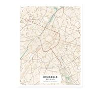 Mappa della città arte murale - elegante mappa stradale di Bruxelles...
