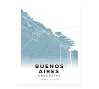 Mappa della città di Buenos Aires arte murale elegante paesaggio urbano...