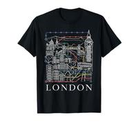Mappa della Città di Londra con Linee e architettura Schizzi Maglietta