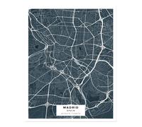 Mappa della città di Madrid arte murale elegante decorazione urbana minimalista