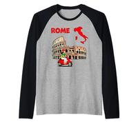 Mappa della Città di Roma con iconico Design Italiano Maglia con Maniche Raglan