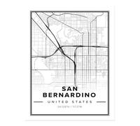 Mappa della città di San Bernardino arte murale decorazione urbana moderna...