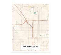 Mappa della città di San Bernardino arte murale - moderno design urbano...