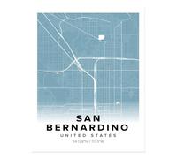 Mappa della città di San Bernardino arte murale stampa design moderno della...