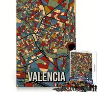 Mappa della città di Valencia, Spagna - Puzzle da 1000 pezzi per adulti, ideale per allenare la memoria, per un divertimento tranquillo, con bordi precisi e un regalo perfetto (38x26cm)